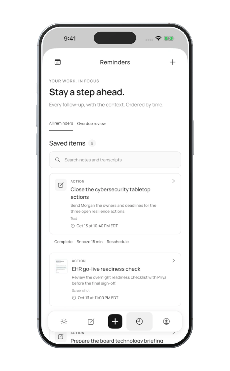 Brief reminders with example follow-ups.